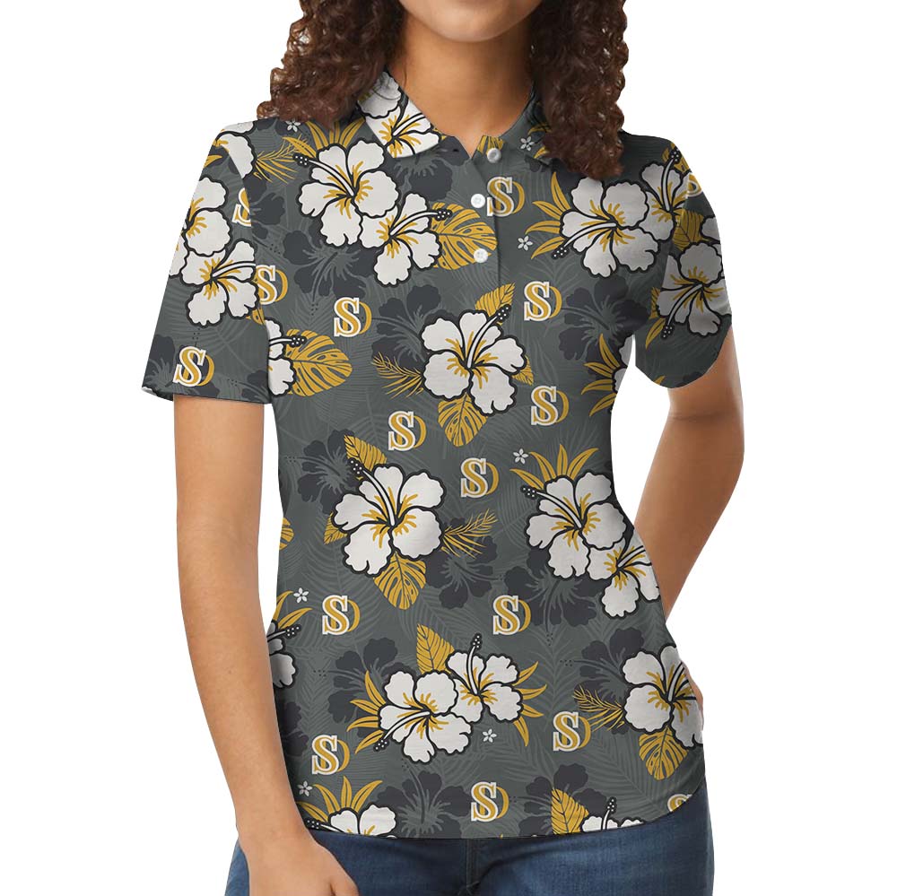 Personalized Logo Yellow Floral Polo Shirt
