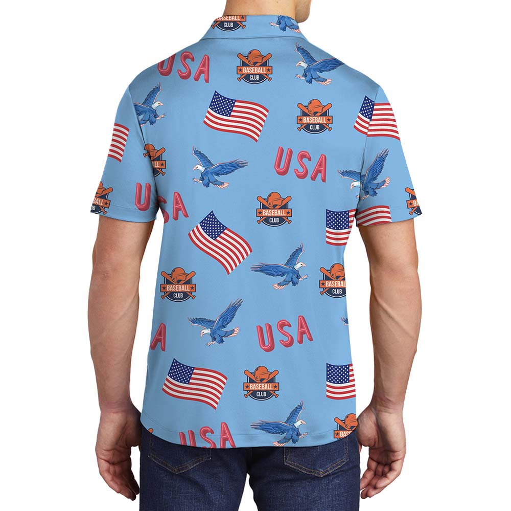 American Pride Collared Polo Shirt With Custom Logo