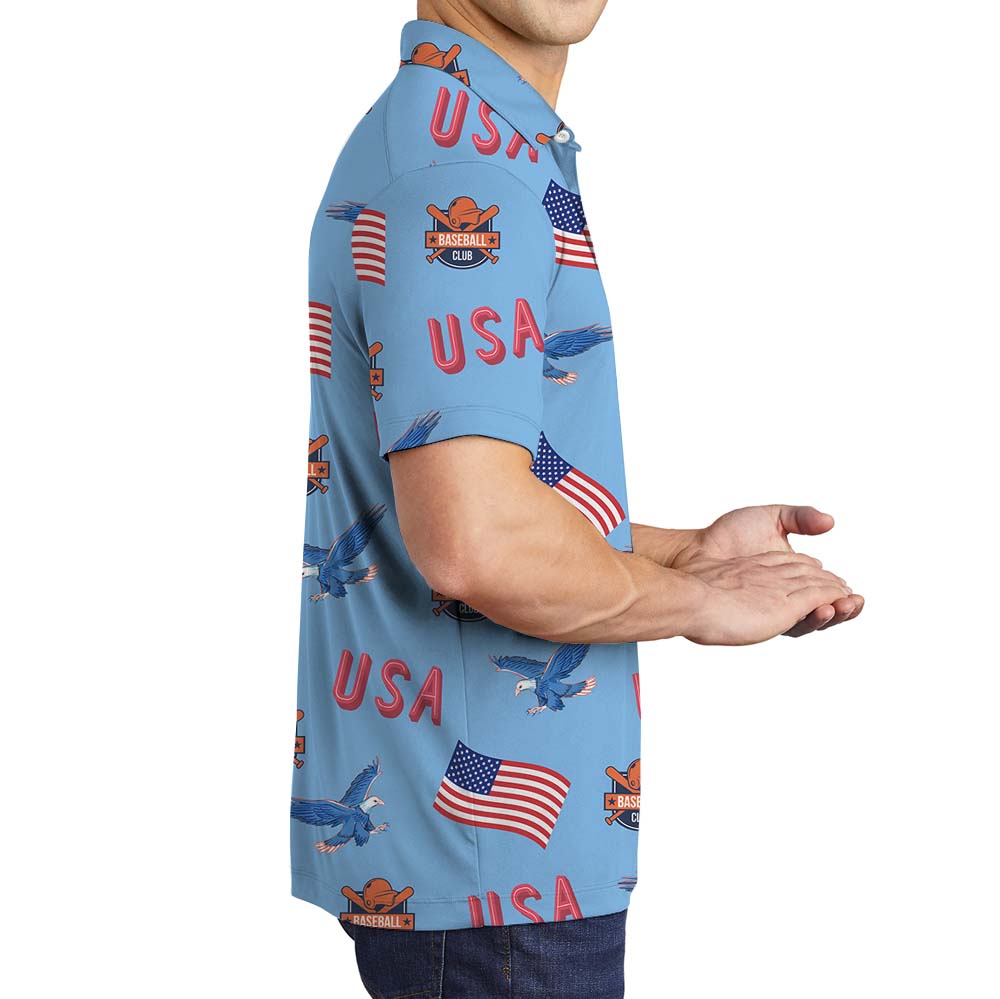 American Pride Collared Polo Shirt With Custom Logo