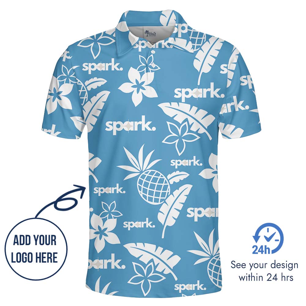 Customizable Aloha Blue Polo Uniform With Logo