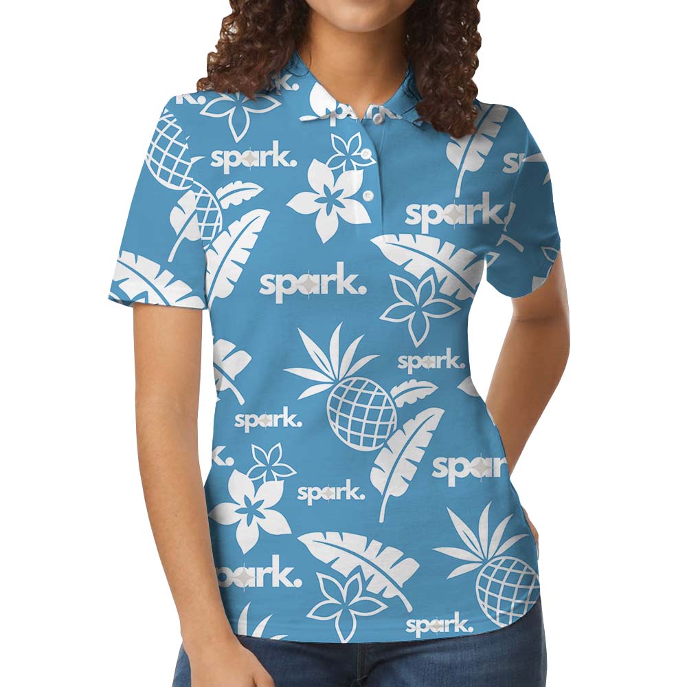 Customizable Aloha Blue Polo Uniform With Logo