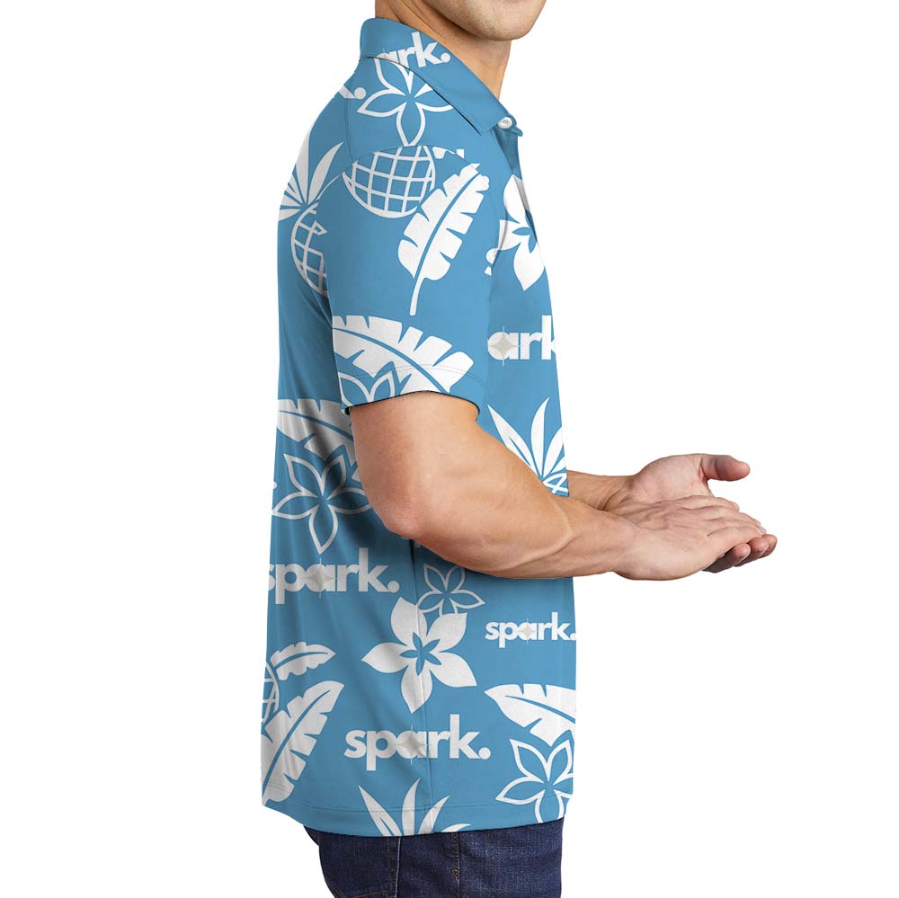 Customizable Aloha Blue Polo Uniform With Logo
