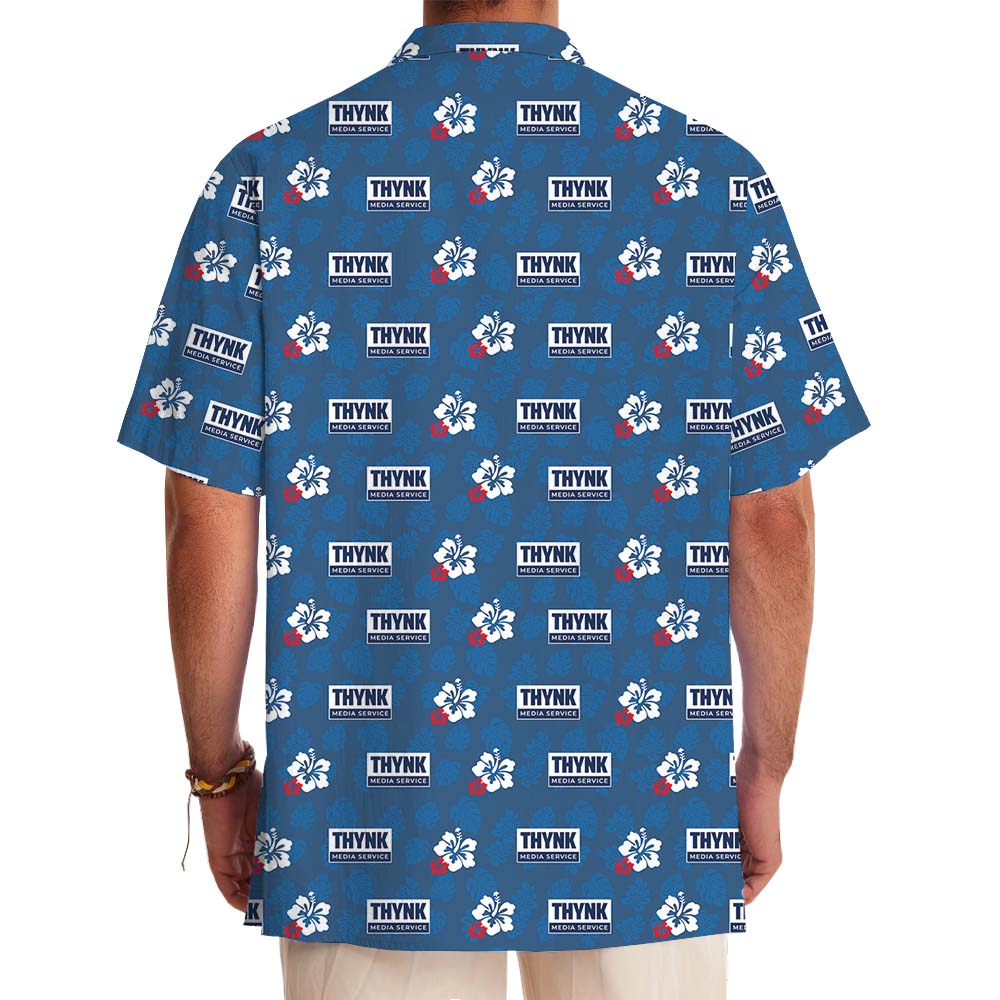 Blue Bloom Personalized Logo Hawaiian Shirt No Minimum