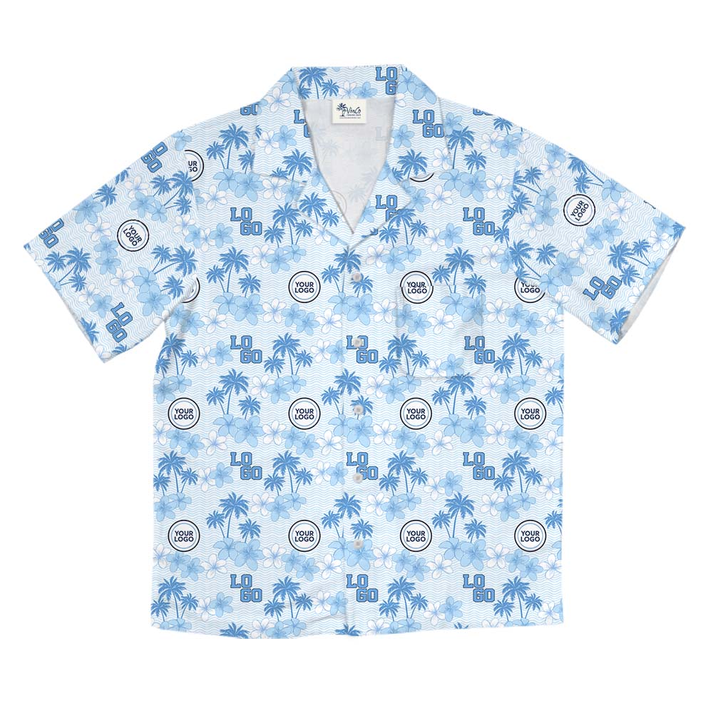 Palm Breeze Custom Logo Hawaiian Shirt With Preview