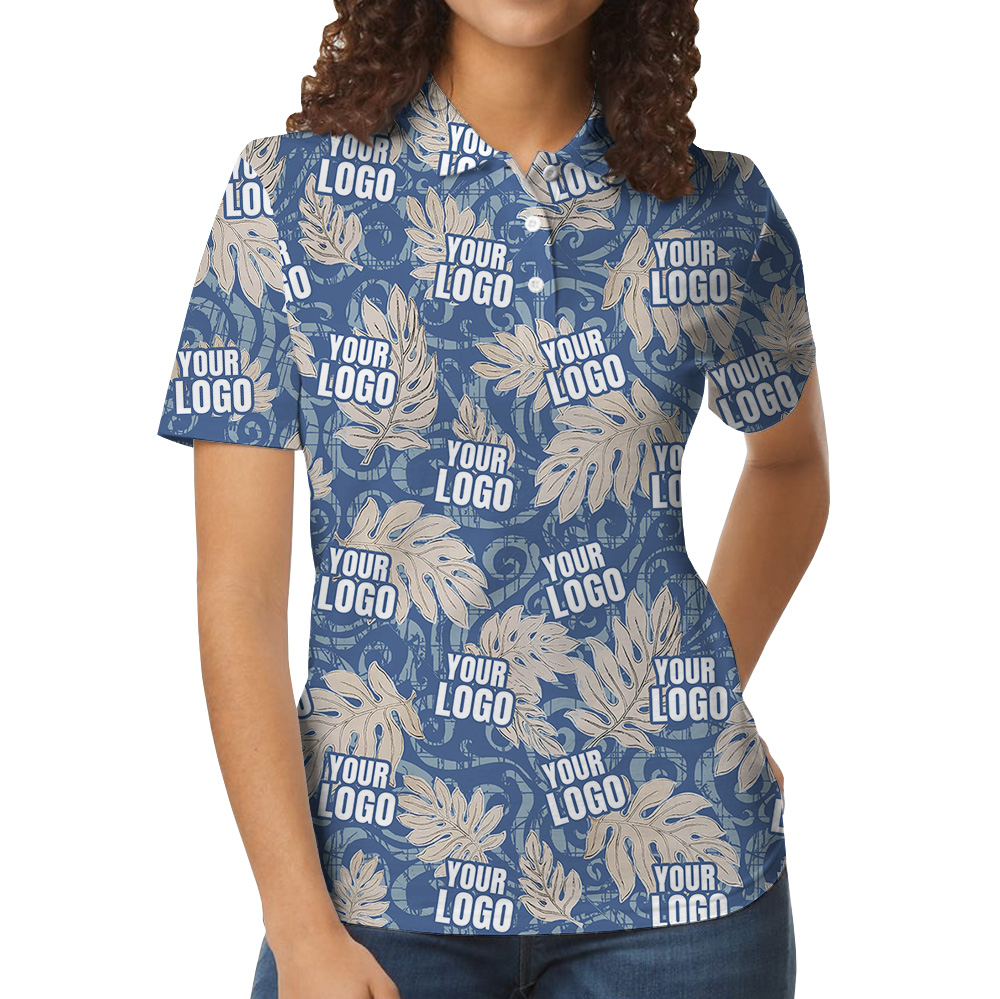 Vintage Blue Polo Shirt With Custom Logo