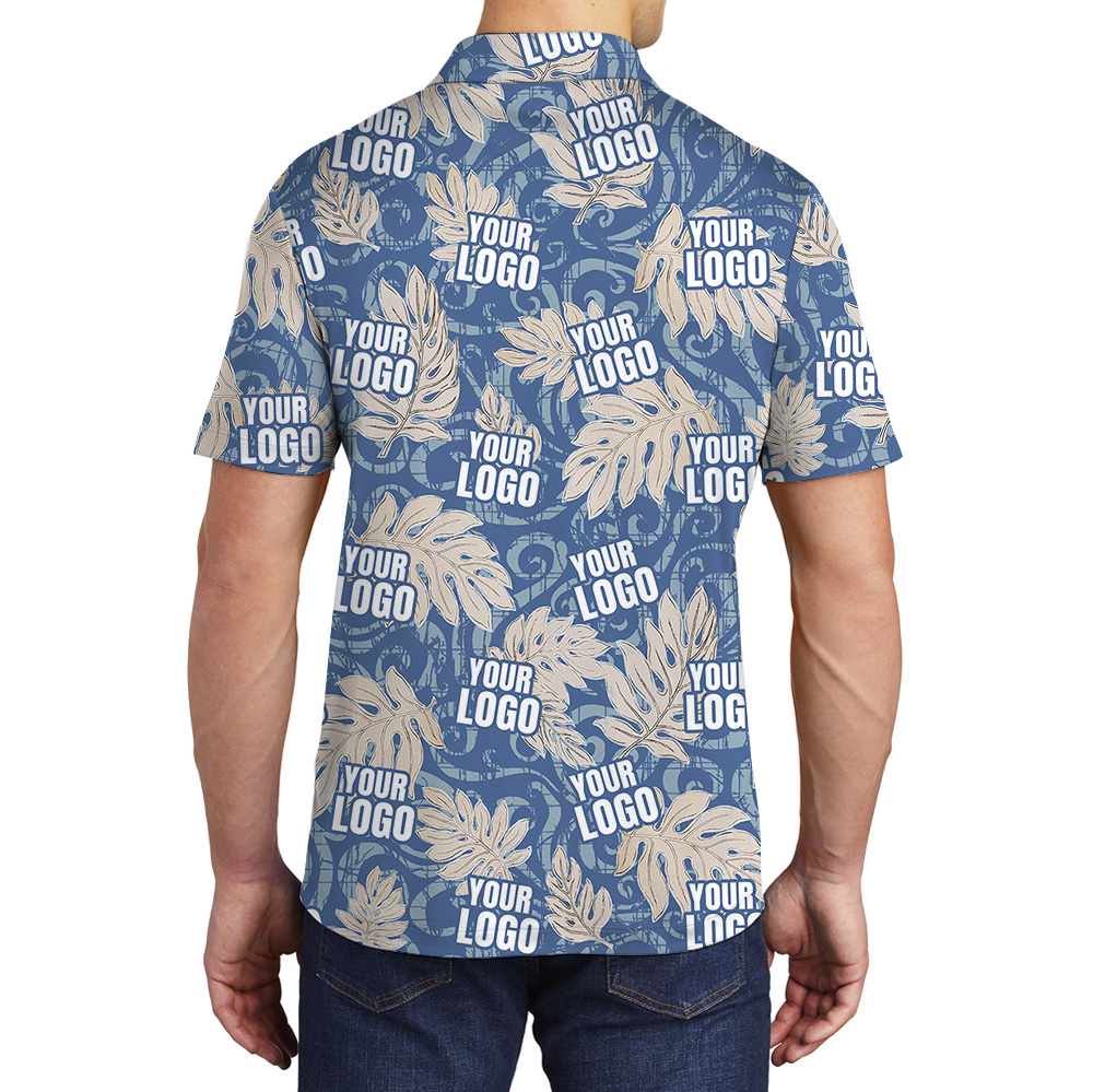Vintage Blue Polo Shirt With Custom Logo