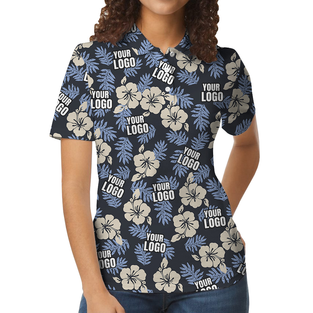 Custom Multiples Logo Vintage Floral Polo Shirt
