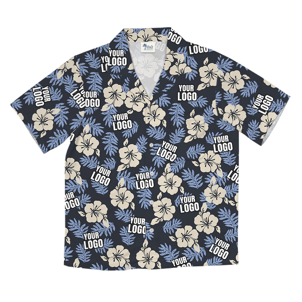 Bulk Custom Logo Vintage Floral Hawaiian Shirt