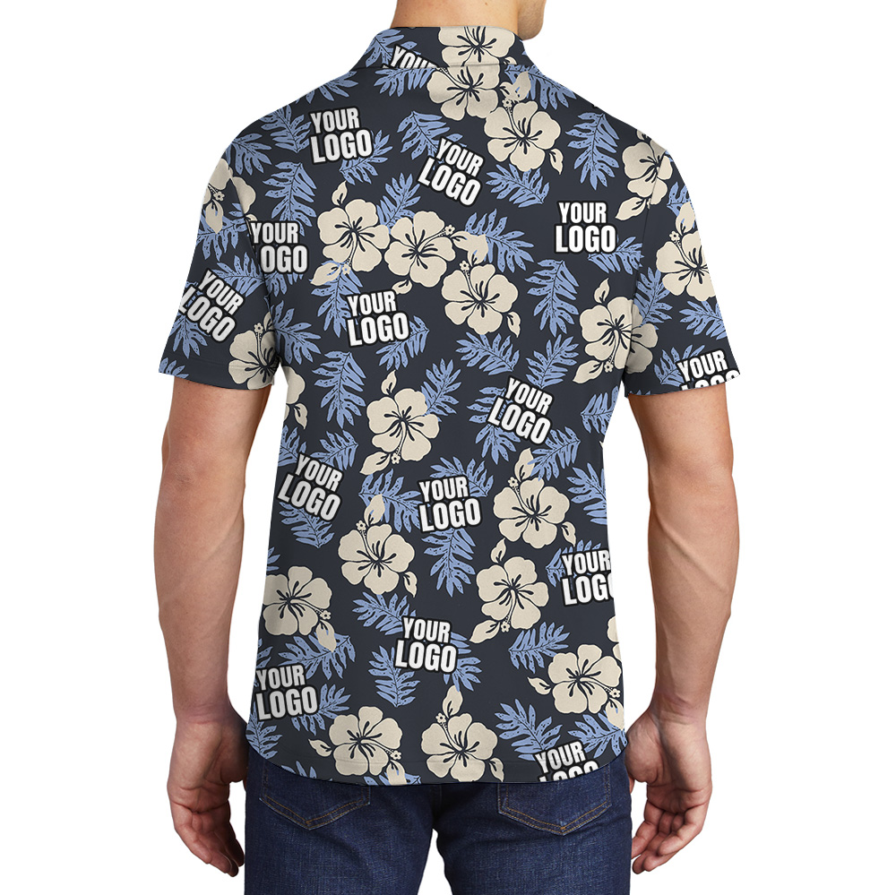 Custom Multiples Logo Vintage Floral Polo Shirt