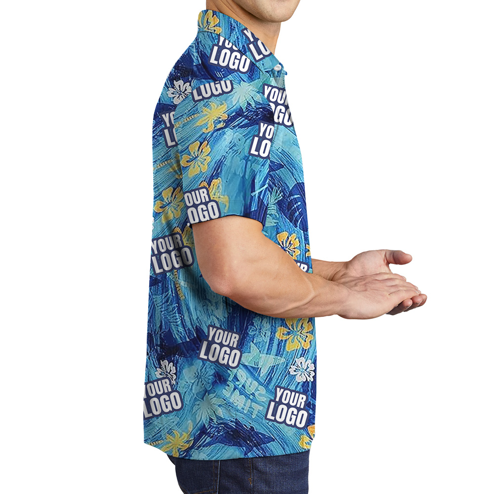 Blue Shark Polo Shirt With Custom Logo