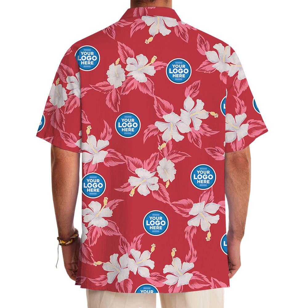 Bulk Custom Logo Floral Red Hawaiian Shirt