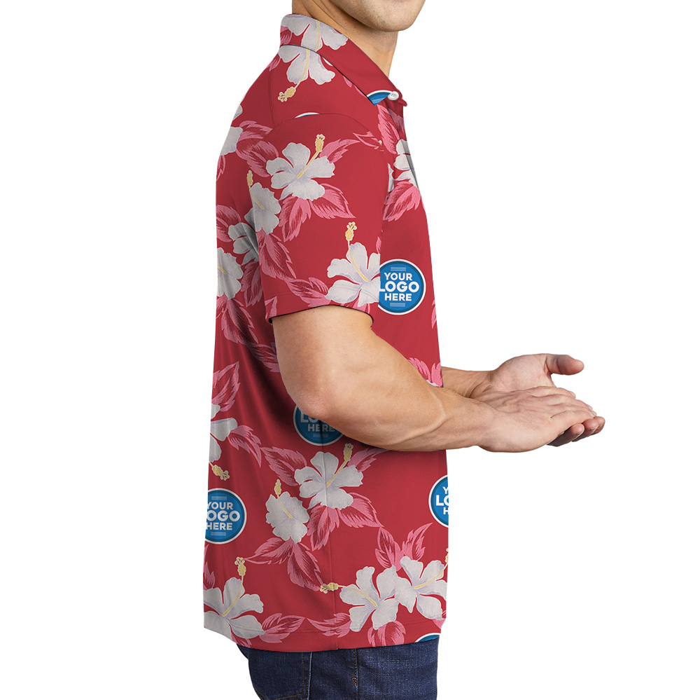 Bulk Custom Logo Floral Polo Shirt