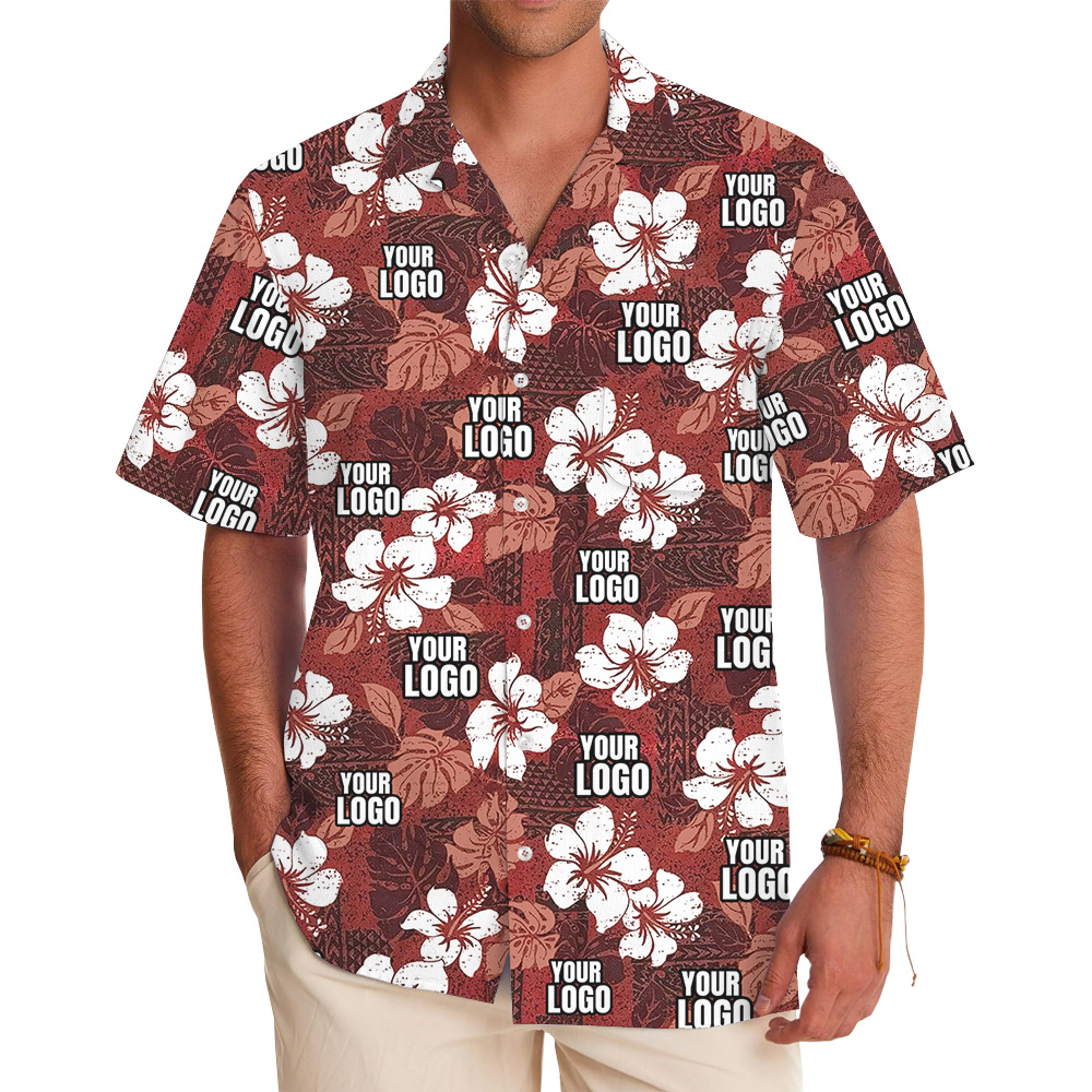 Custom Multiple Logos Vintage Floral Hawaiian Shirt - variant image 1