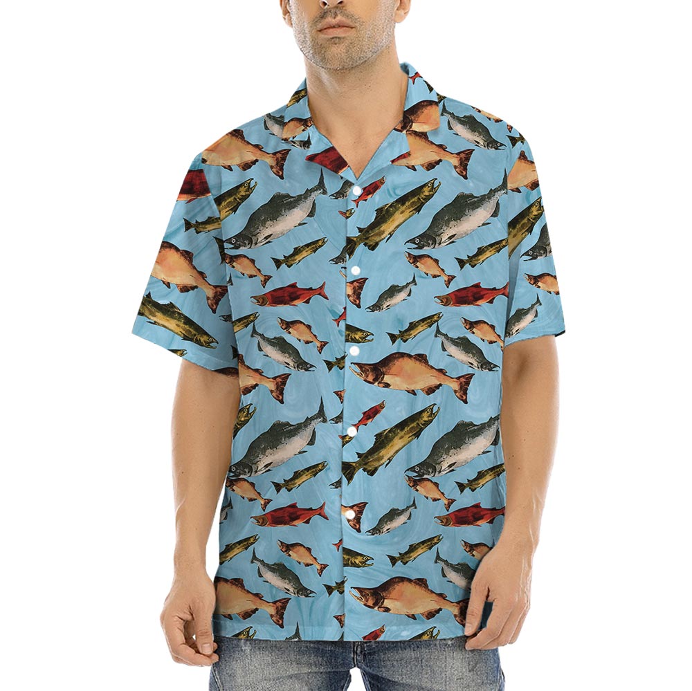 Blue Ocean Fish Aloha Shirt - variant image 1