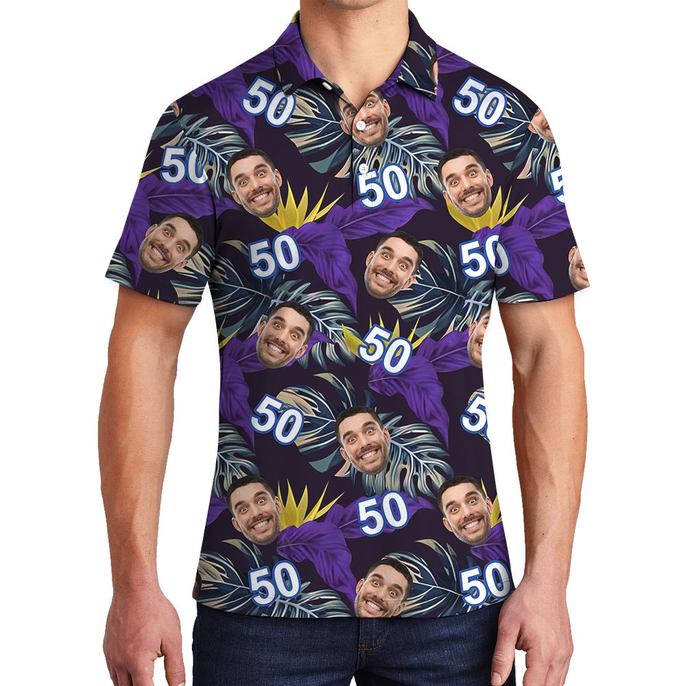 Custom Face Birthday Polo Collared Shirt - variant image 1