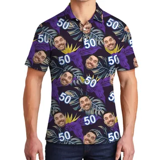 Custom Face Birthday Polo Collared Shirt
