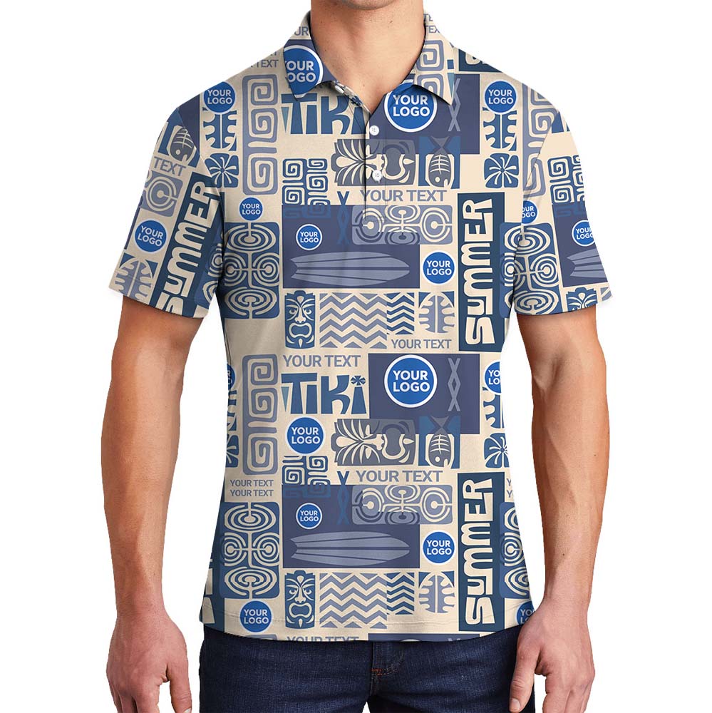 Personalized Logo And Text Tiki Summer Polo Shirt - variant image 1