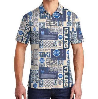 Personalized Logo And Text Tiki Summer Polo Shirt