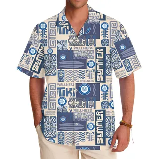 Vintage Summer Hawaiian Shirt With Custom Logo And Text
