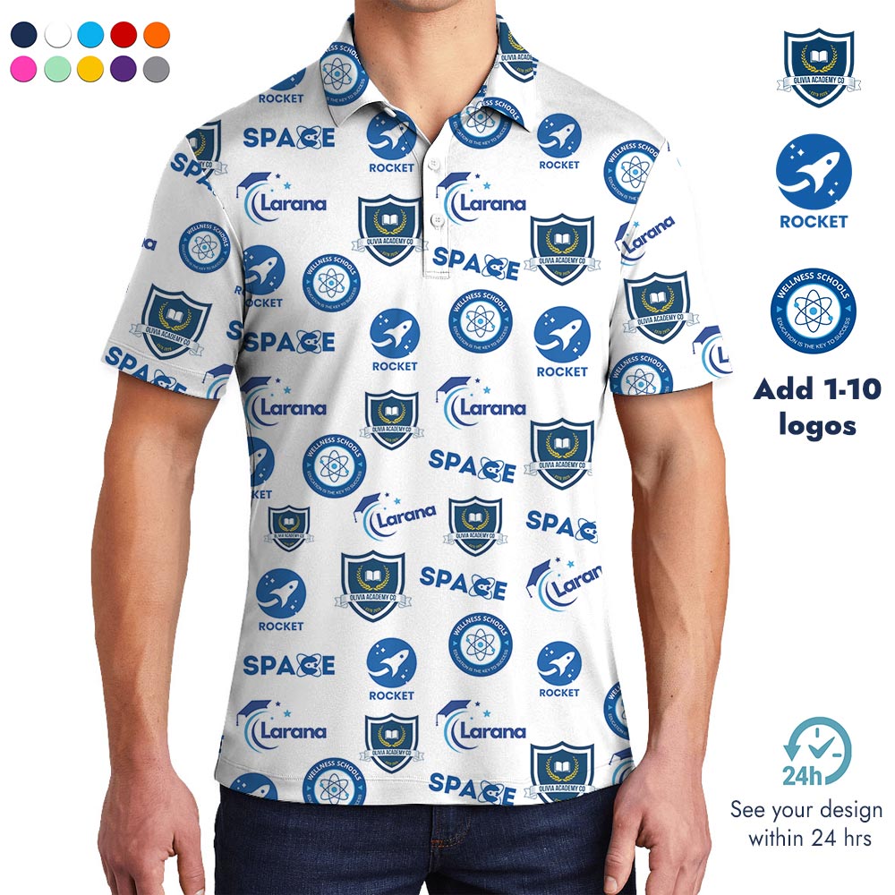 [Color + Logo] Custom Multiple Logos Polo Shirt With Preview - variant image 1