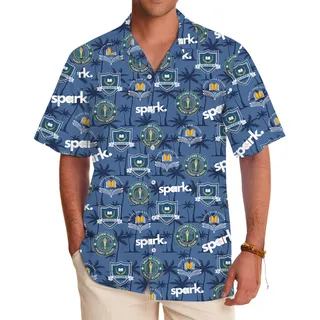 Custom Multiple Logo Palm Tree Hawaiian Shirt