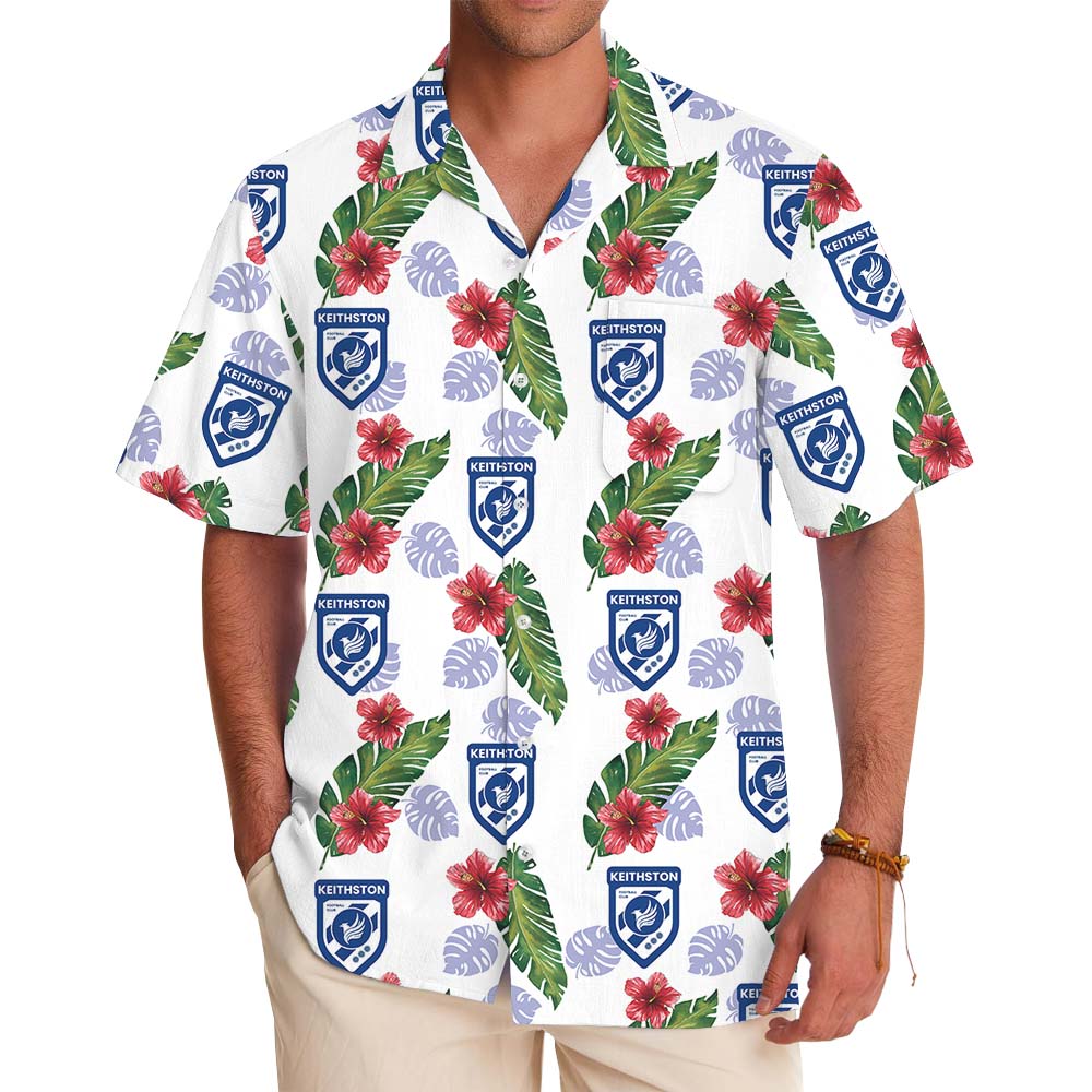 Custom 1-10 Logos Floral Hawaiian Shirt With Preview - variant image 1