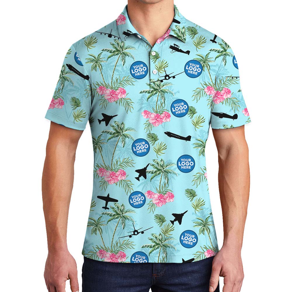 Air Force Beach Aloha Polo Shirt With Custom Logo - variant image 1