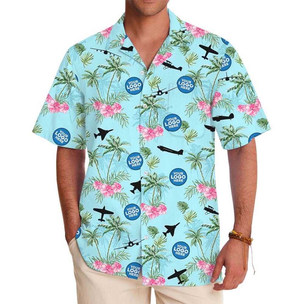Custom Logo Beach Aloha Hawaiian Shirt For Air Force - variant image 1