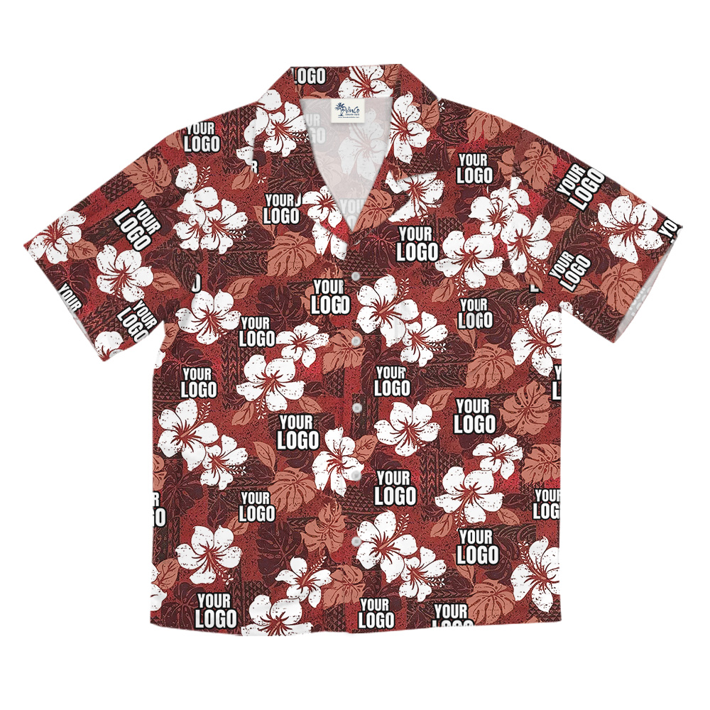 Custom Multiple Logos Vintage Floral Hawaiian Shirt