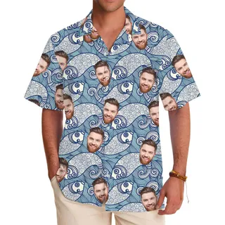 Sea Soul Custom Face Button Up Shirt With Preview