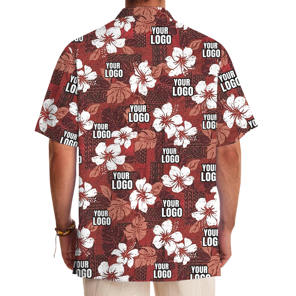 Custom Multiple Logos Vintage Floral Hawaiian Shirt