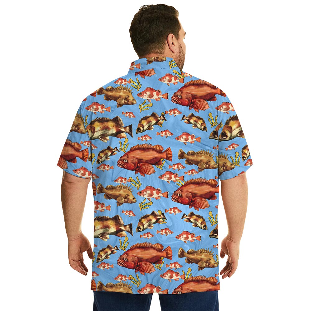 Orange Fish Blue Ocean Hawaiian Shirt