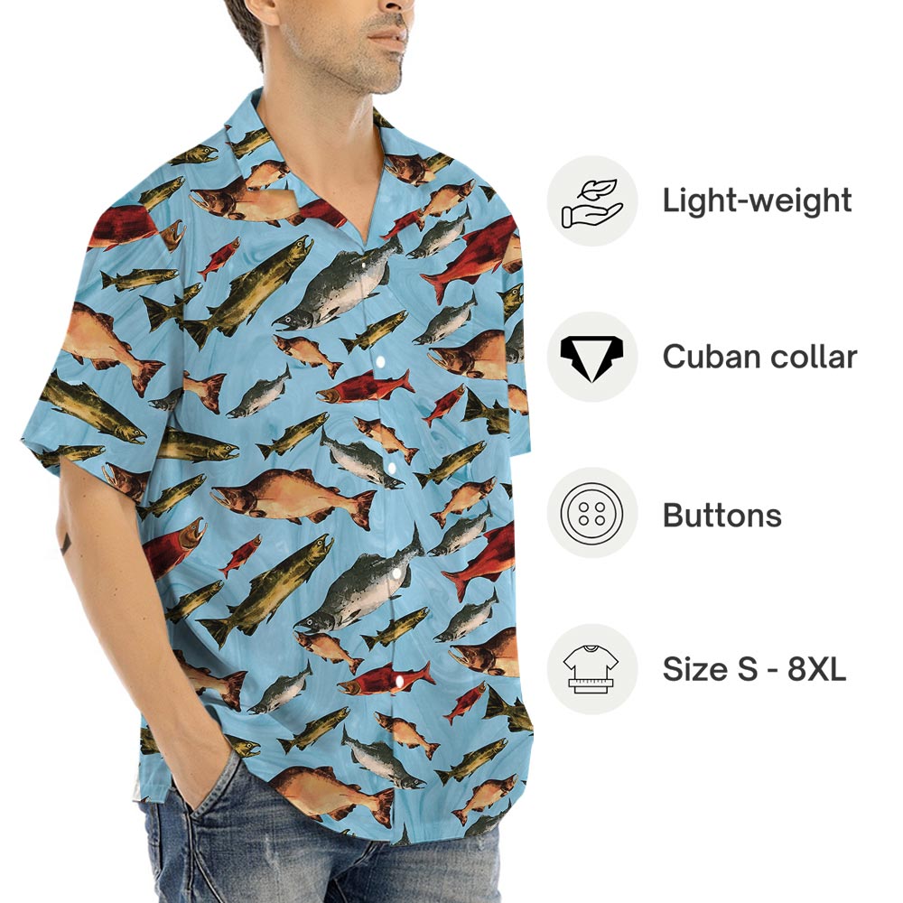 Blue Ocean Fish Aloha Shirt