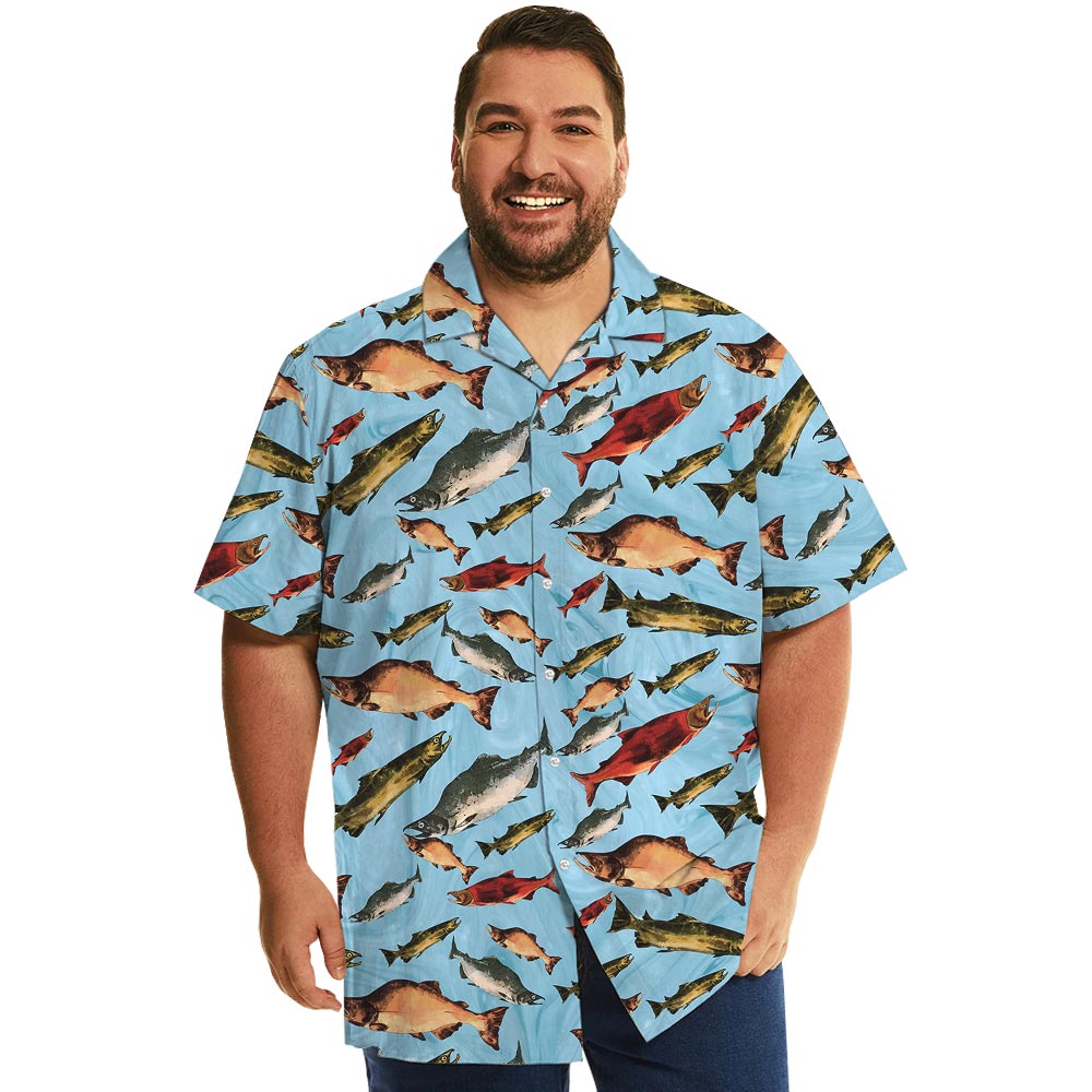 Blue Ocean Fish Aloha Shirt