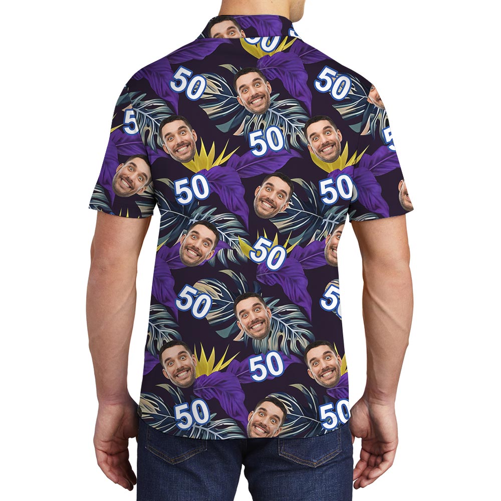 Custom Face Birthday Polo Collared Shirt