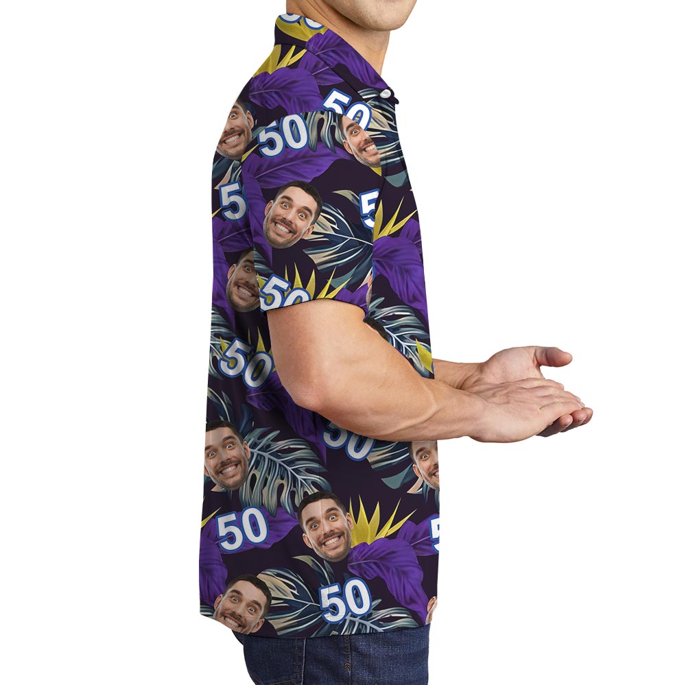 Custom Face Birthday Polo Collared Shirt