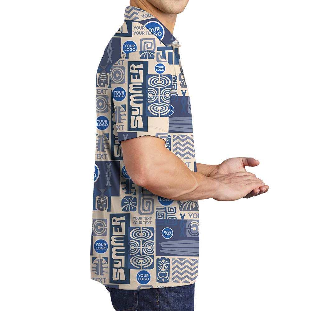 Personalized Logo And Text Tiki Summer Polo Shirt