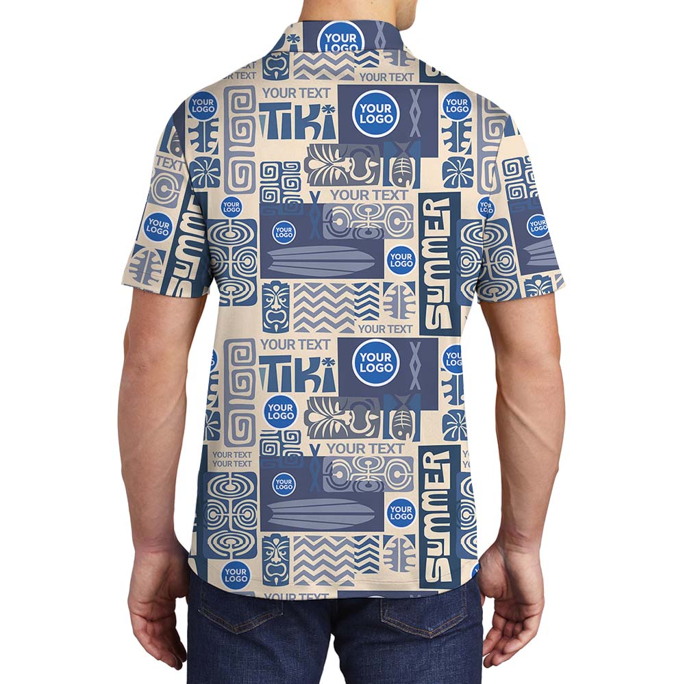 Personalized Logo And Text Tiki Summer Polo Shirt