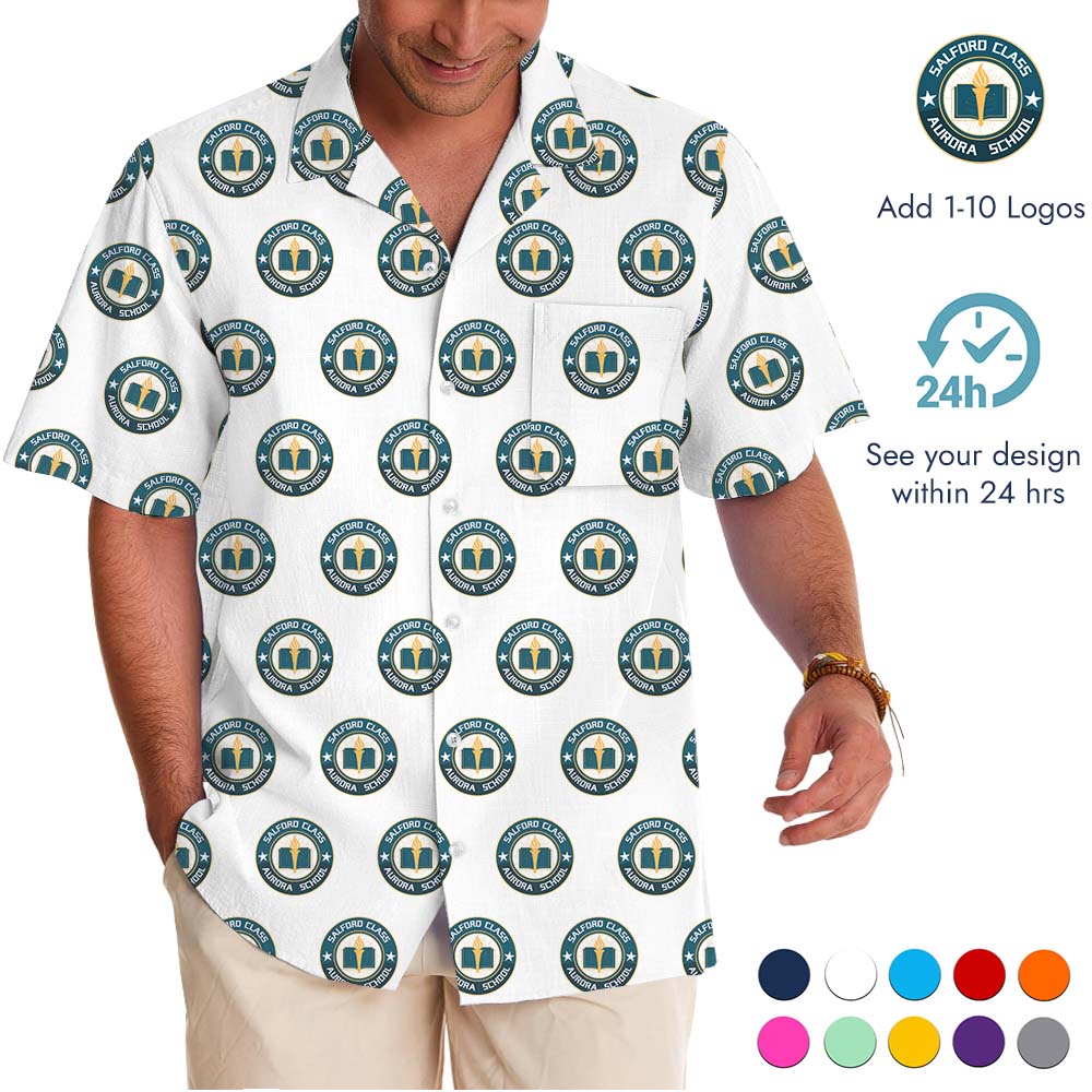 Custom Logo And Color Hawaiian Shirt For Branding