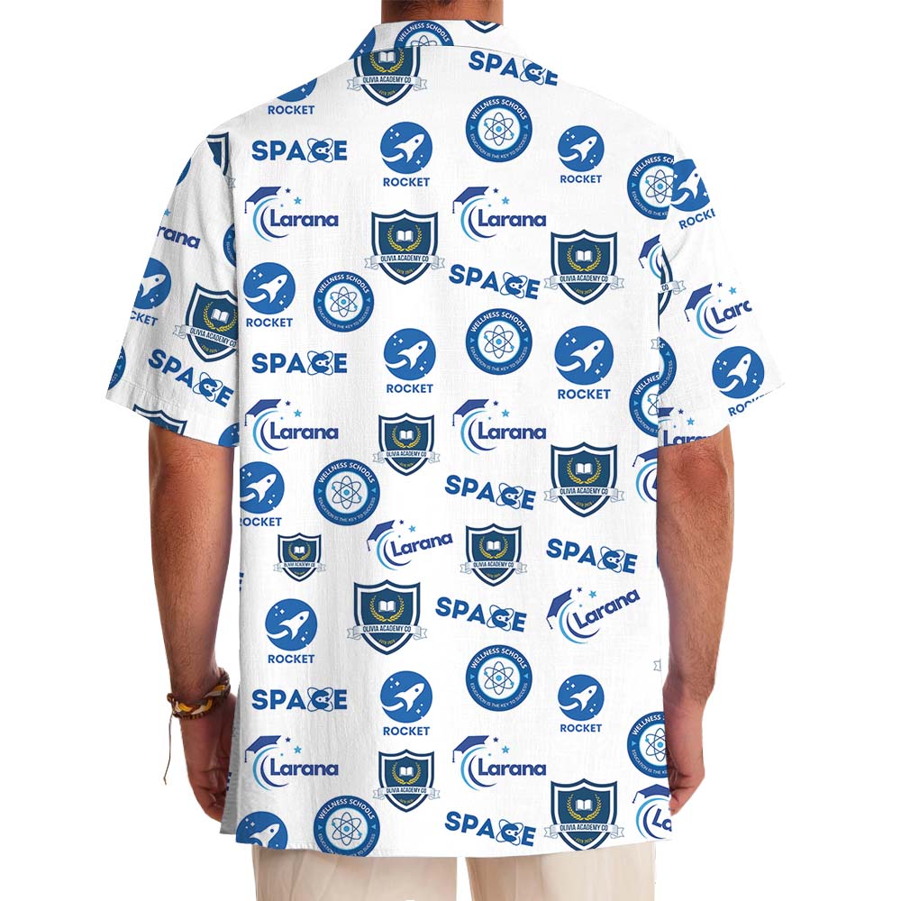[Logo + Color] Custom Hawaiian Button Up Shirt With 1-10 Logos