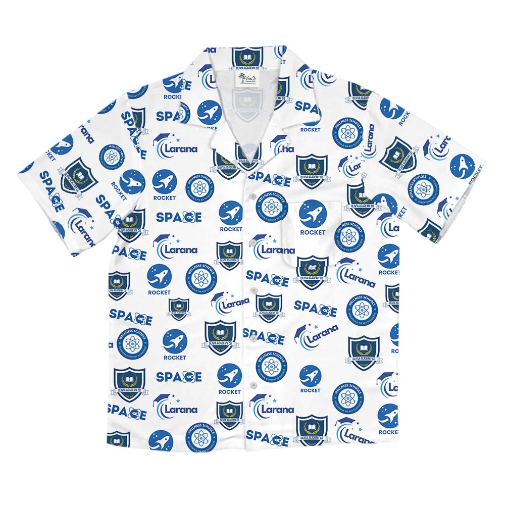 [Logo + Color] Custom Hawaiian Button Up Shirt With 1-10 Logos