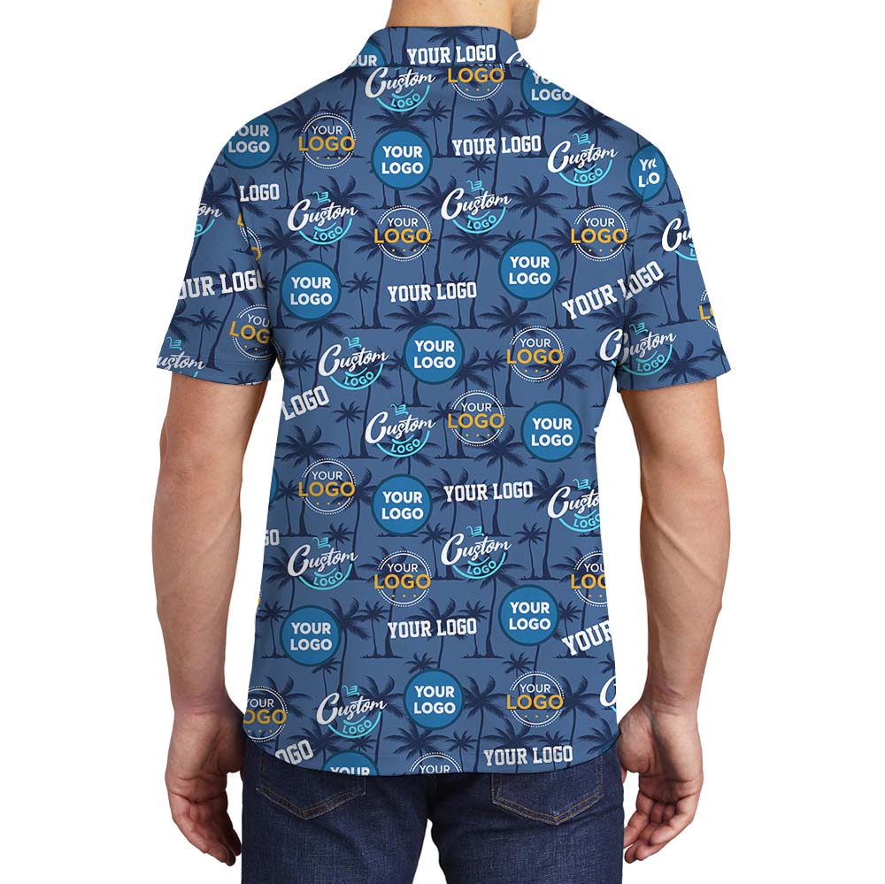 Personalized Beach Theme Polo Shirt With Multiple Logos