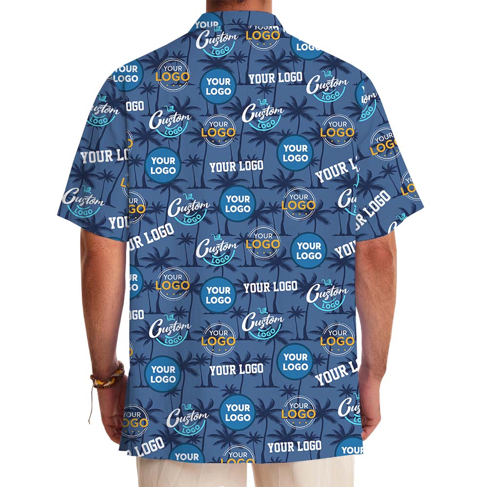Custom Multiple Logo Palm Tree Hawaiian Shirt