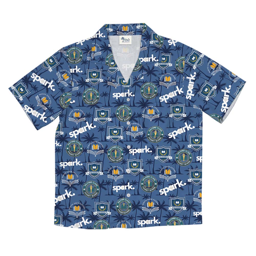 Custom Multiple Logo Palm Tree Hawaiian Shirt