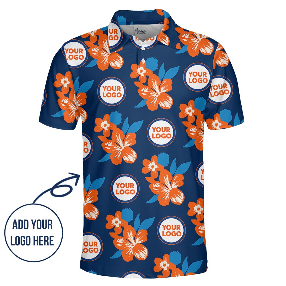 Custom Multiple Logo Floral Polo Shirt No Minimum