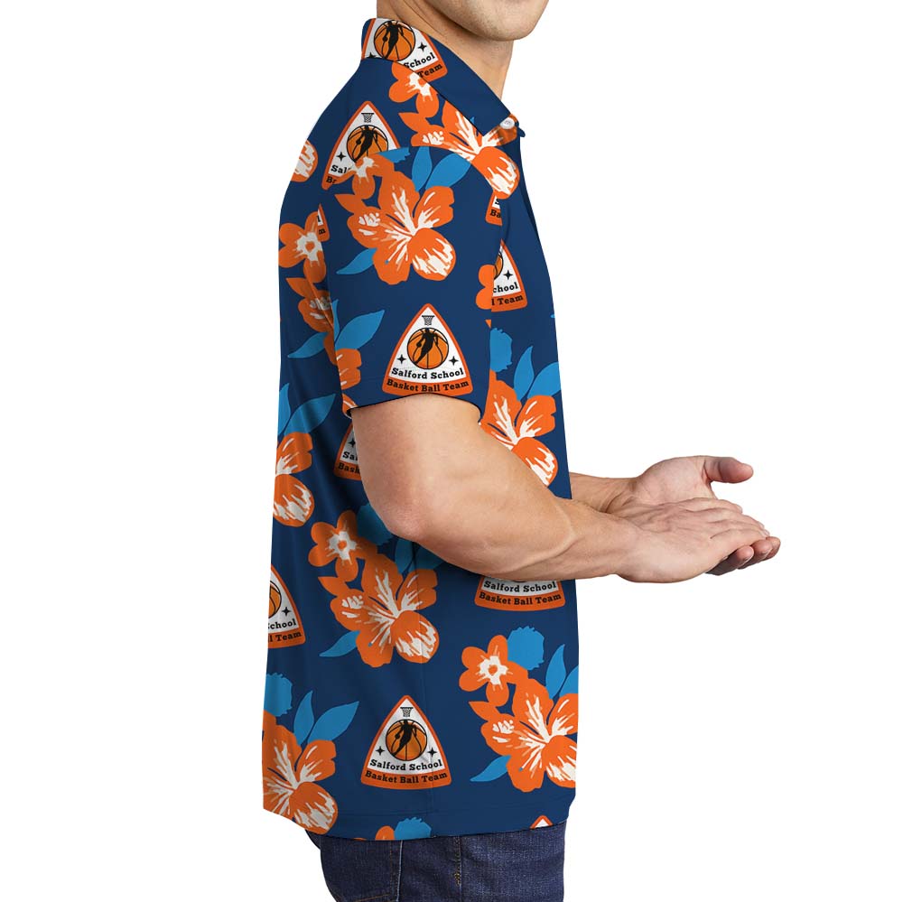 Custom Multiple Logo Floral Polo Shirt No Minimum