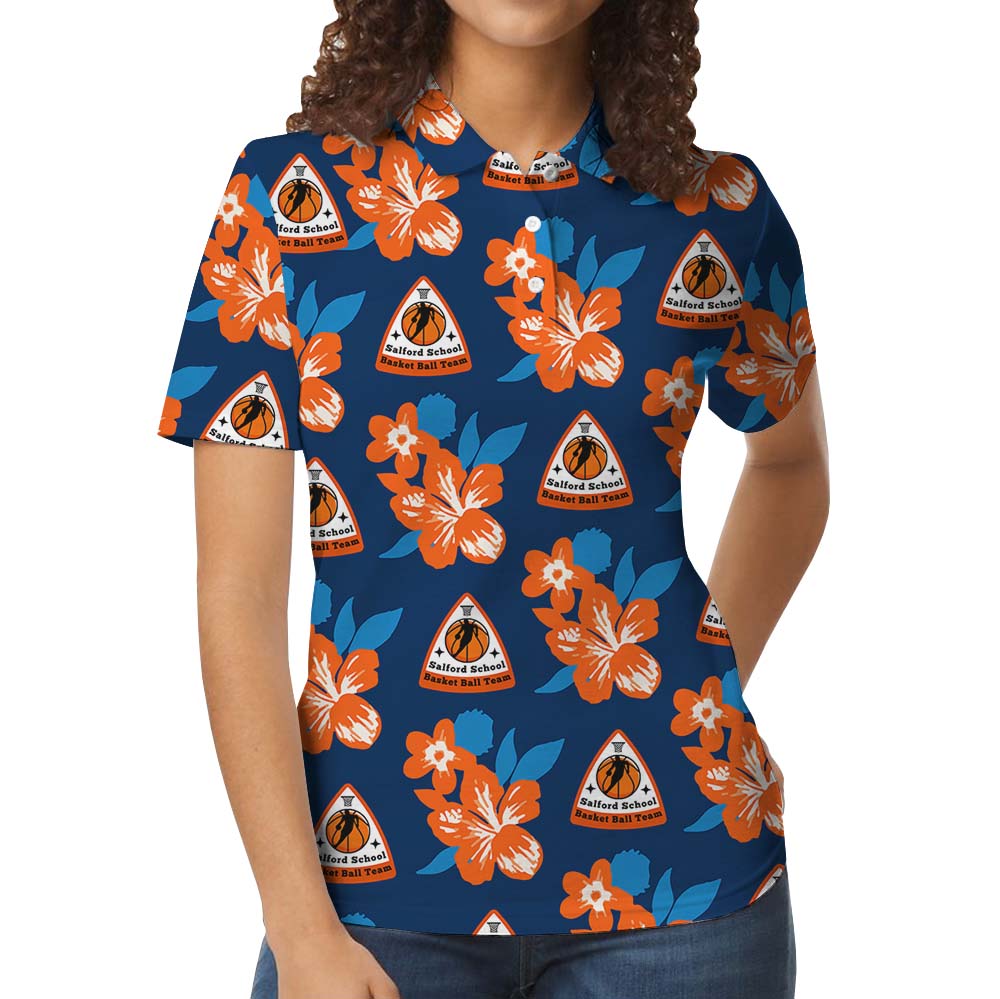 Custom Multiple Logo Floral Polo Shirt No Minimum