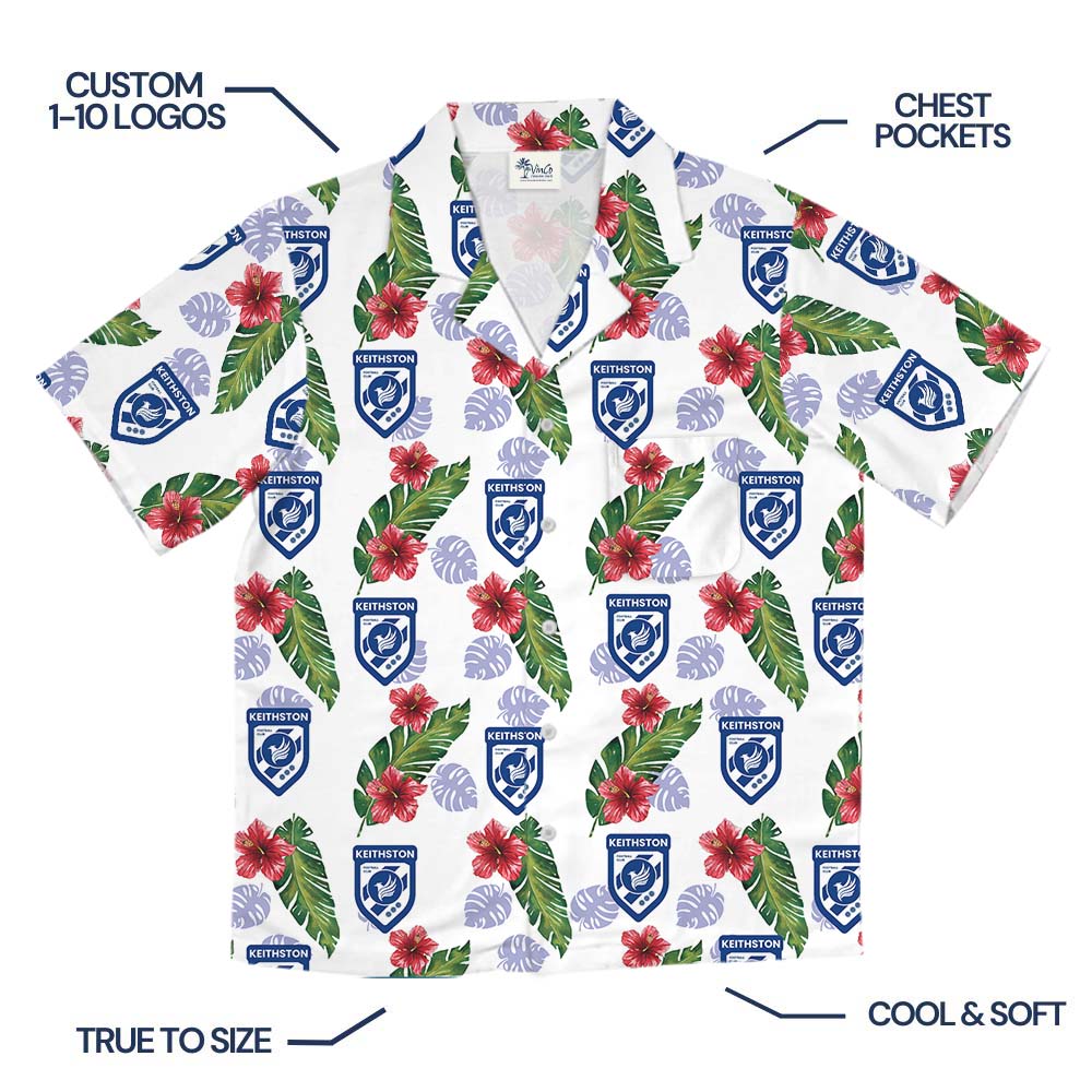 Custom 1-10 Logos Floral Hawaiian Shirt With Preview