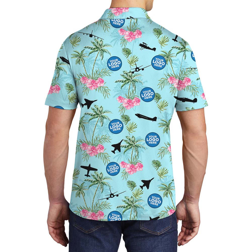 Air Force Beach Aloha Polo Shirt With Custom Logo