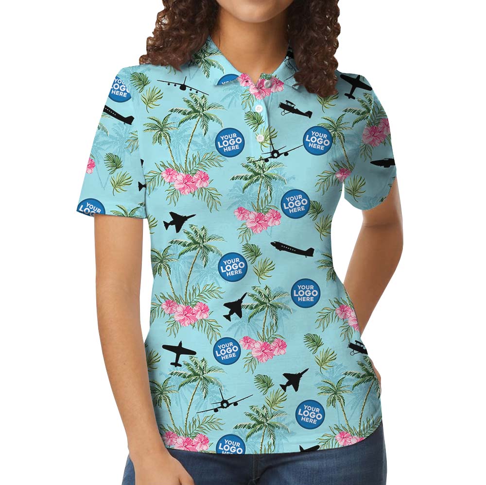 Air Force Beach Aloha Polo Shirt With Custom Logo